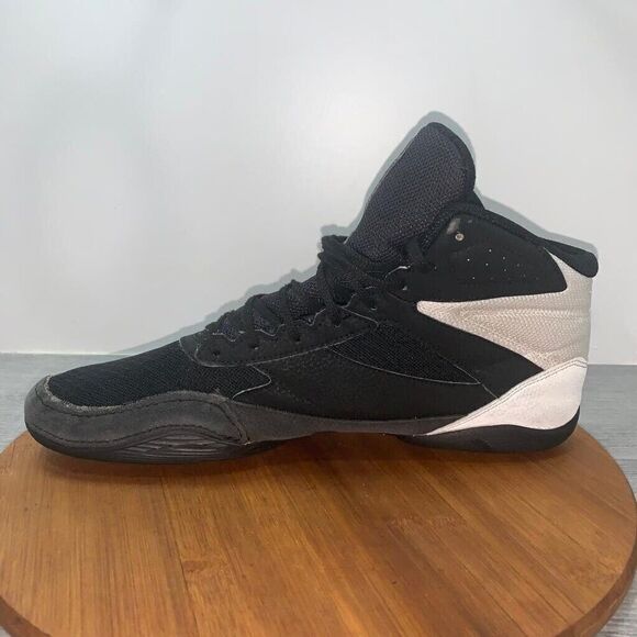 Asics Men's Sz 13 Matflex 6 1081A021 Black White Lace Up Mid Top Wrestling Shoes - Picture 2 of 9